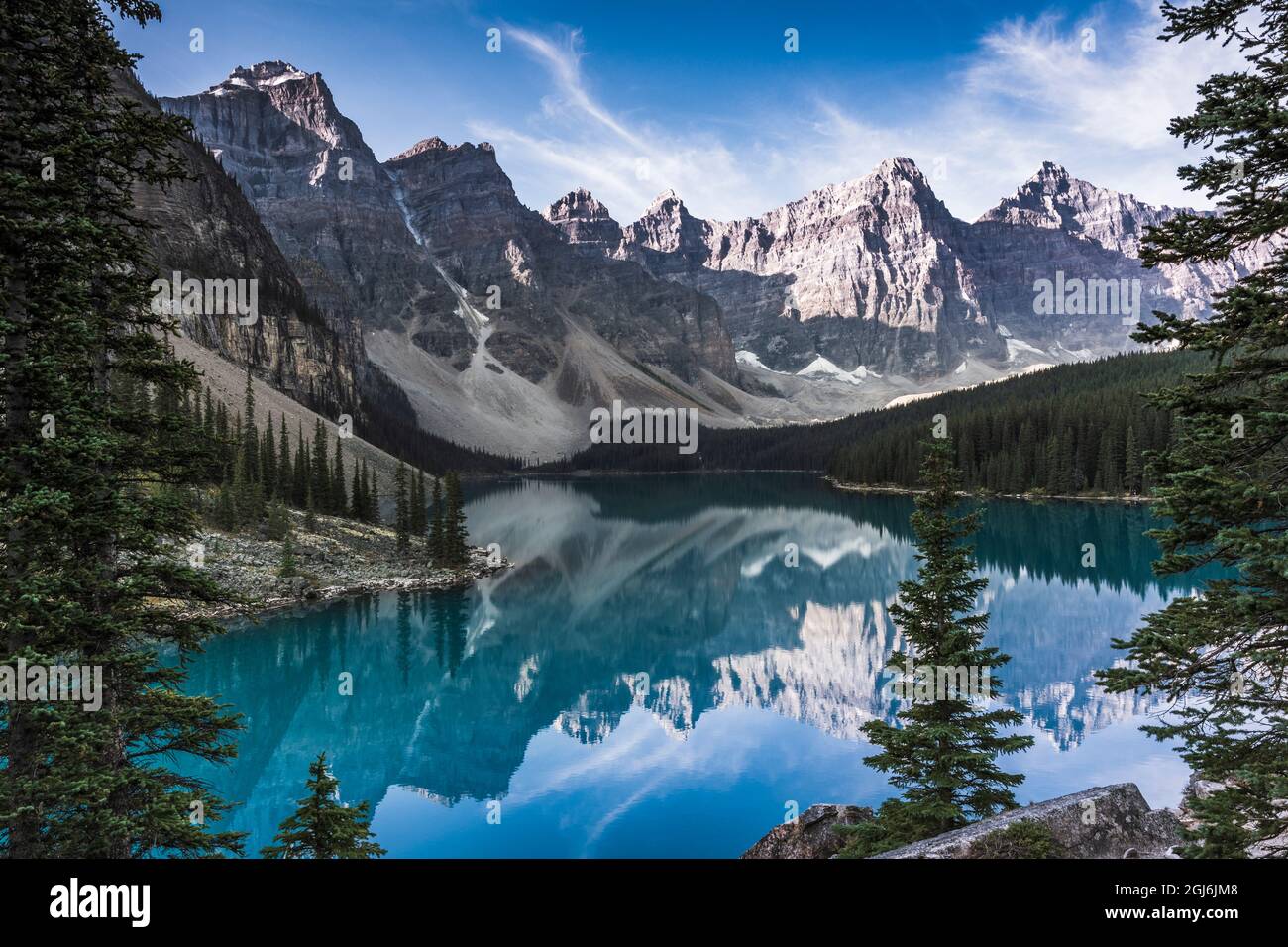 Moraine Lake, Banff Nationalpark, Alberta, Kanada Stockfoto