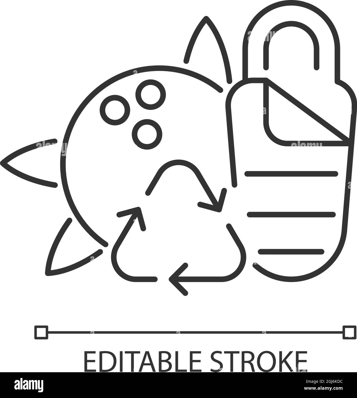 Schlafsack aus Kokosnussschale linear Icon Stock Vektor