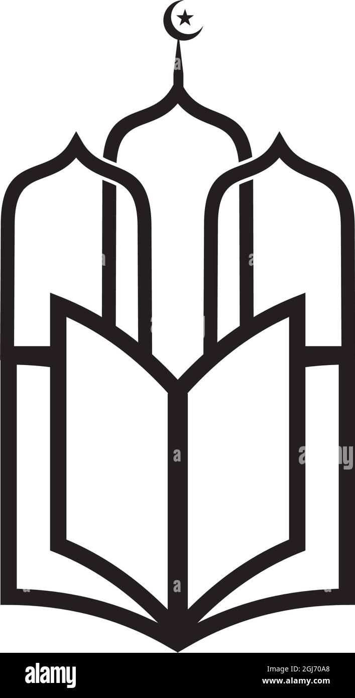 Islamisches Bildungswesen Schule oder Universität Vektor-Logo-Design Stock Vektor