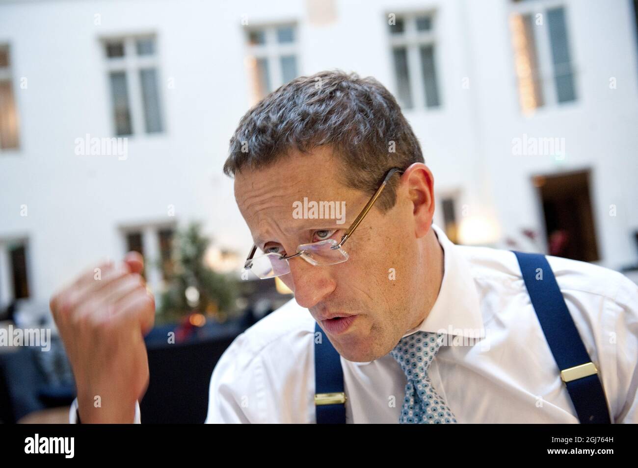 Richard Quest, englischer Journalist und CNN-Anker und Reporter, lebt in London und ist auf Reisen und Geschäftsreisen spezialisiert. Foto: Ingvar Karmhed / SVD / SCANPIX / Kod: 30082 Stockfoto