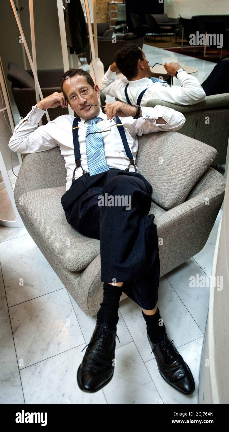 Richard Quest, englischer Journalist und CNN-Anker und Reporter, lebt in London und ist auf Reisen und Geschäftsreisen spezialisiert. Foto: Ingvar Karmhed / SVD / SCANPIX / Kod: 30082 Stockfoto