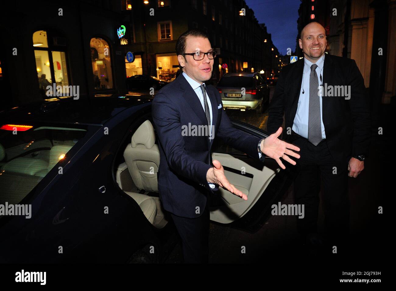 STOCKHOLM 2012-02-22 Prinz Daniel wird am Abend vor seiner Geburt in Stockholm, Schweden, am 22. Februar 2012 sein letztes offizielles Engagement verlassen sehen. Foto: Christian Ornberg / XP / SCANPIX / kod 7101 ** AUS SCHWEDEN HERAUS ** Stockfoto