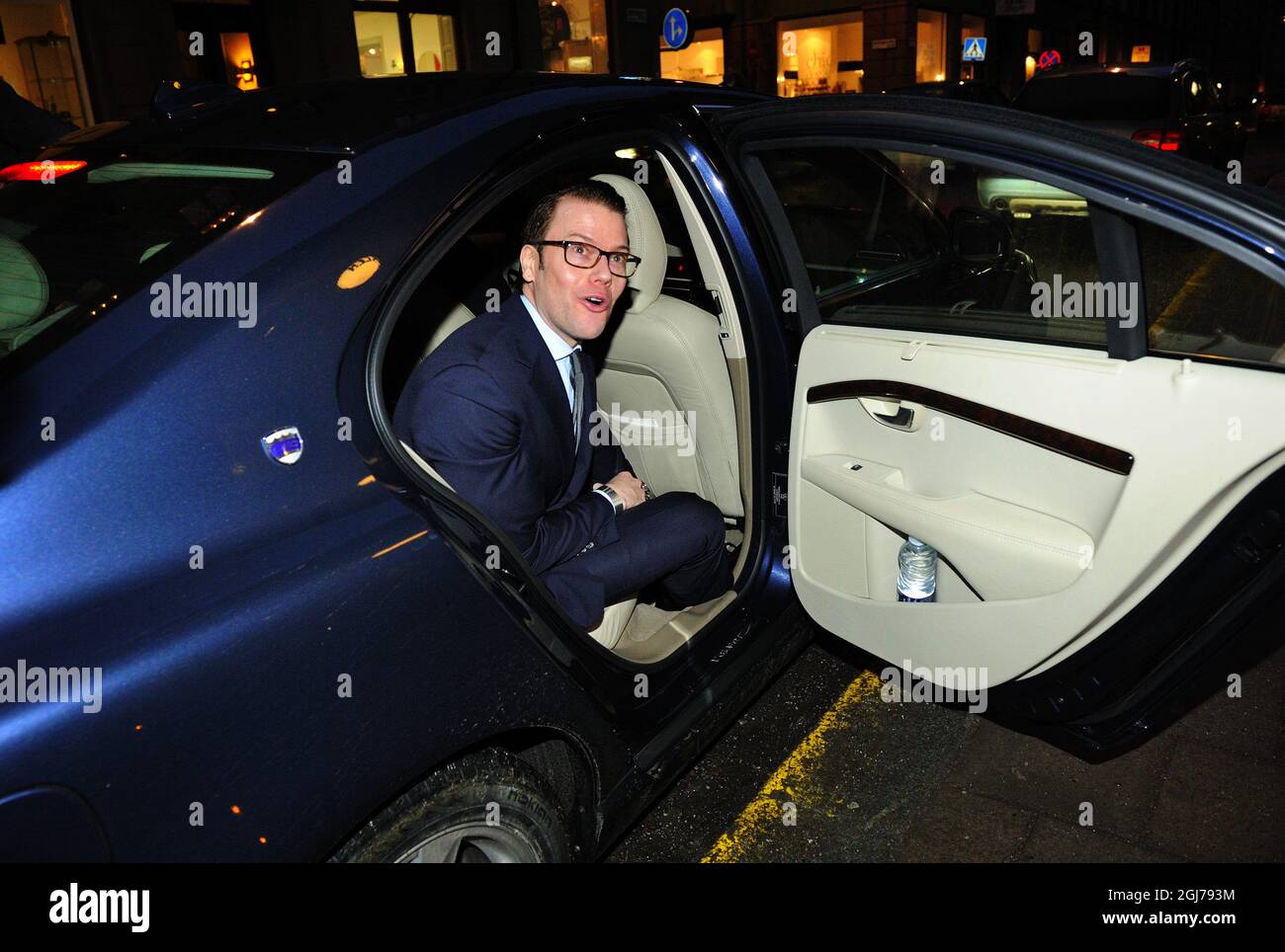 STOCKHOLM 2012-02-22 Prinz Daniel wird am Abend vor seiner Geburt in Stockholm, Schweden, am 22. Februar 2012 sein letztes offizielles Engagement verlassen sehen. Foto: Christian Ornberg / XP / SCANPIX / kod 7101 ** AUS SCHWEDEN HERAUS ** Stockfoto