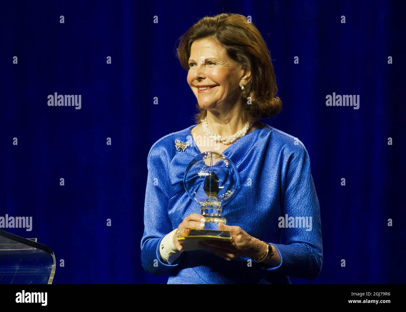 STOCKHOLM 2012-03-18 Königin Silvia von Schweden wird am 17. März 2012 in Bochum den „Steiger Award“ entgegennehmen sehen. Foto: Suvad Mrkonjic / XP / SCANPIX / kod 7116 ** AUS SCHWEDEN HERAUS ** Stockfoto