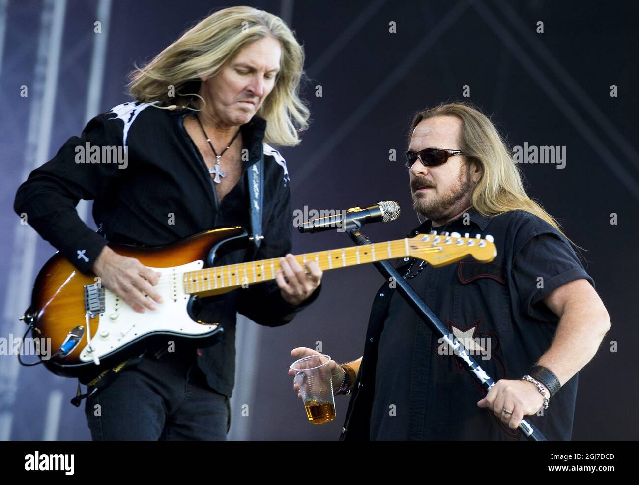 NORJE 20120609 die amerikanische Band Lynyrd Skynyrd tritt am 9. Juni 2012 beim Sweden Rock Festival 2012 in Norje, außerhalb von Solvesborg in Südschweden, auf. Foto: Claudio Bresciani / SCANPIX / Code 10090 Stockfoto