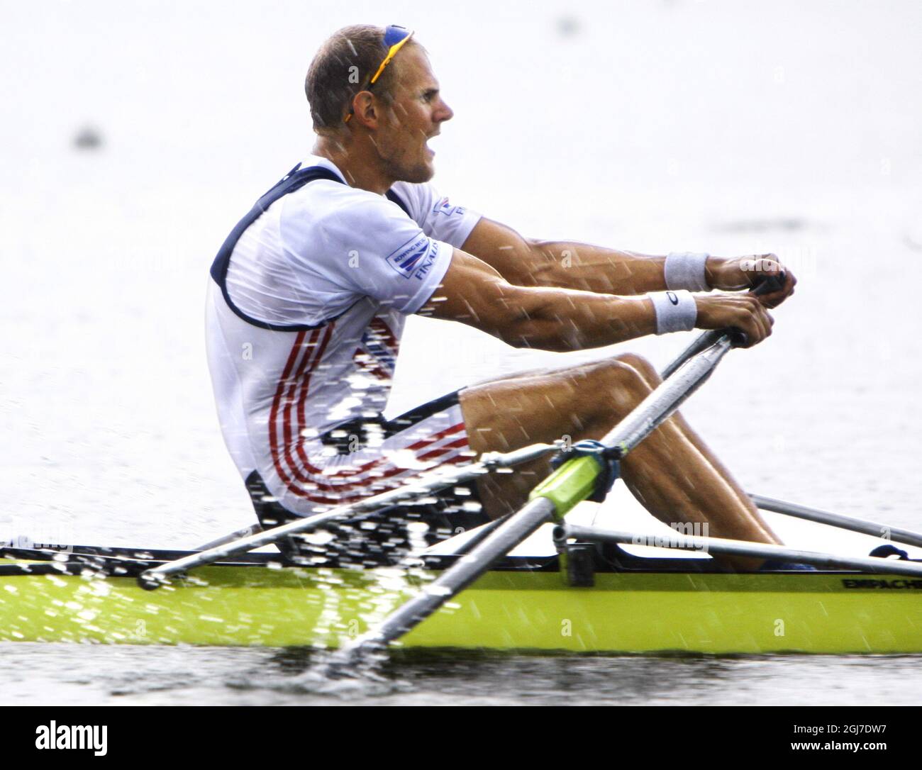 Olaf Tufte wird vor den Olympischen Spielen in Aktion gesehen Stockfoto