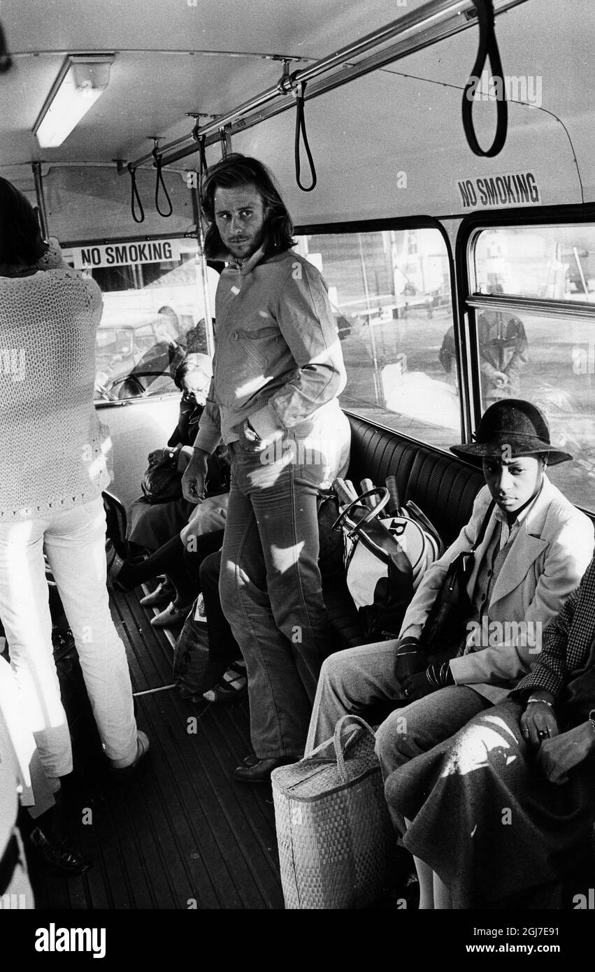 LONDON 1978 Ein müder Bjorn Borg am Flughafen Heathrow, nach einem Nachtflug über den Atlantik. Foto Jacob Forsell / XP / SCANPIX Kod 14 Stockfoto
