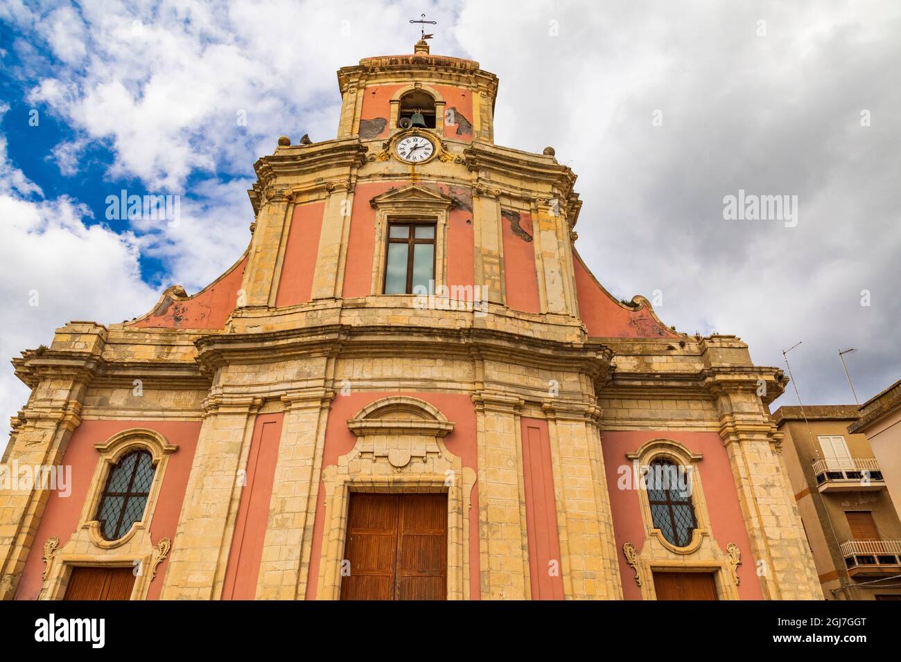 Italien, Sizilien, Provinz Enna, Centuripe. Exterieur der Kirche des Abendmahls, die Chiesa Sacramento. Stockfoto