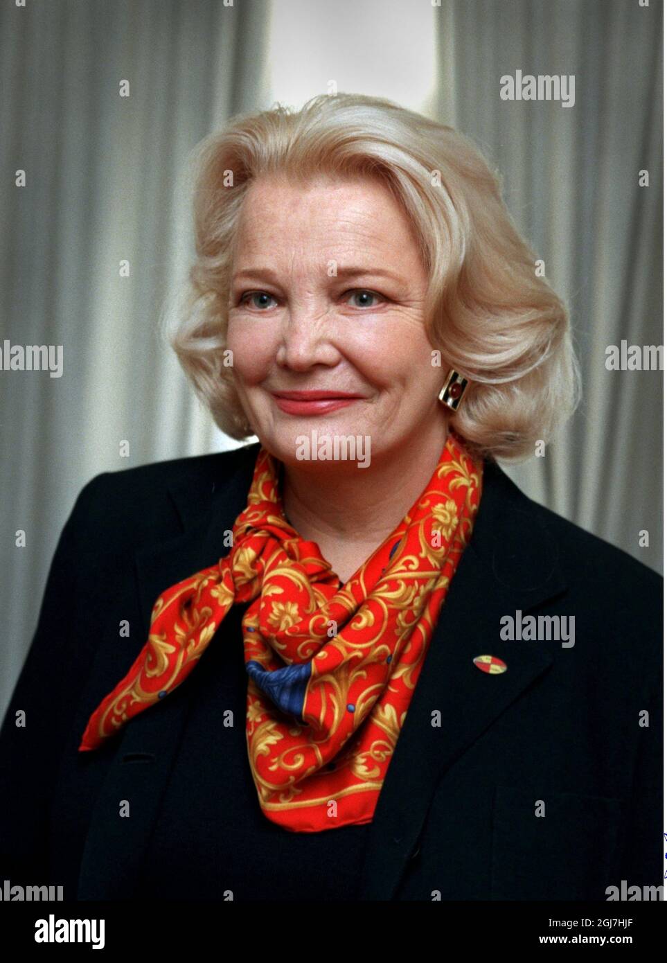 Stockholm Datei 1998-11-11. Die Schauspielerin Geena Rowlands besucht Schweden und gibt Interviews. Foto: Claudio Bresciani / SCANPIX Code: 30230 Stockfoto