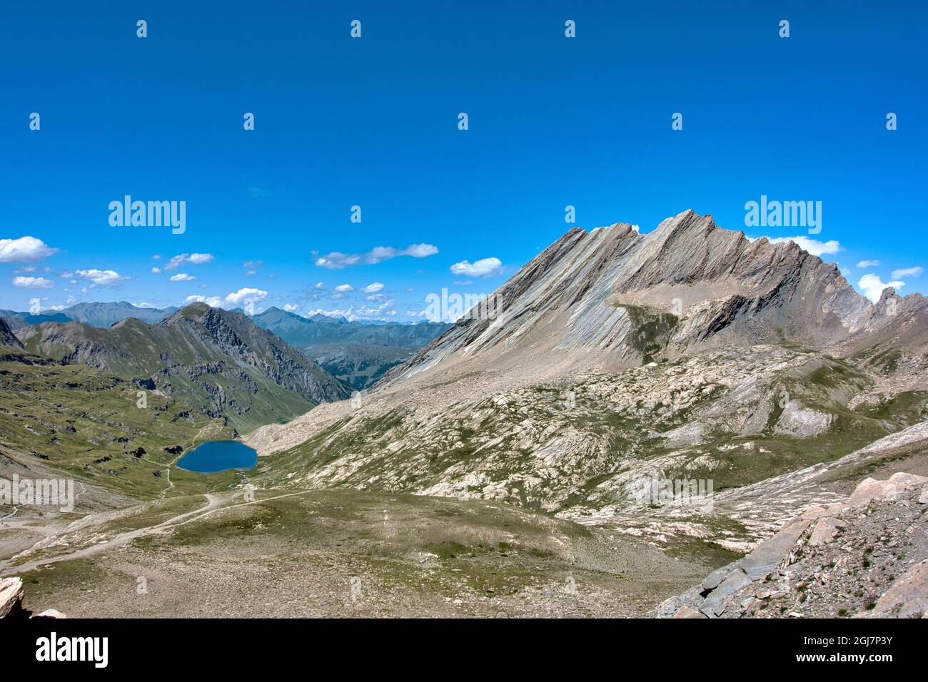 Italien, Piemont, Provinz Cuneo, Col Agnel an der Grenze zu Italien und Frankreich Stockfoto