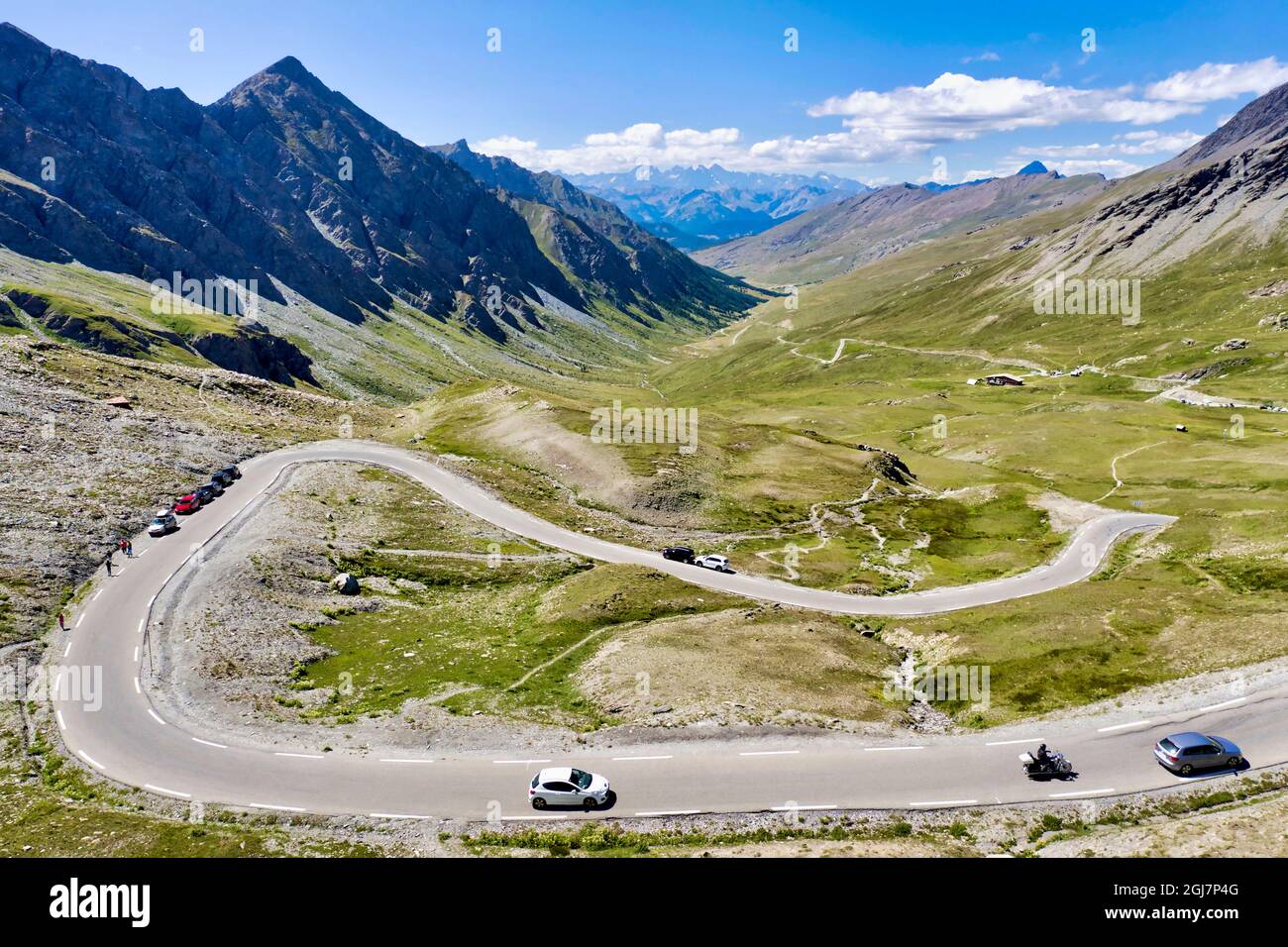 Italien, Piemont, Provinz Cuneo, Col Agnel an der Grenze zu Italien und Frankreich Stockfoto