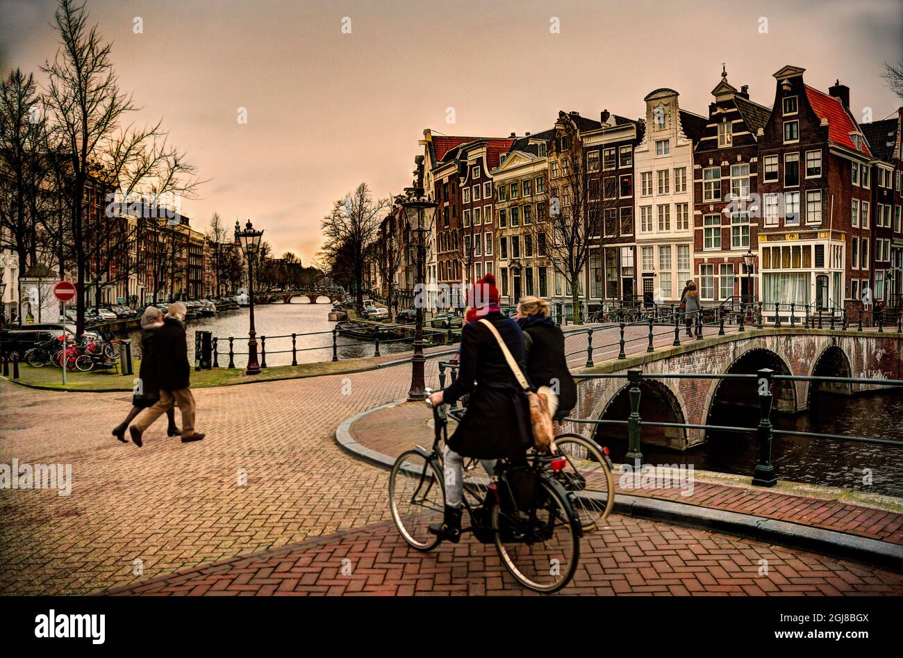 Tägliche Aktivität in Amsterdam, Niederlande Stockfoto