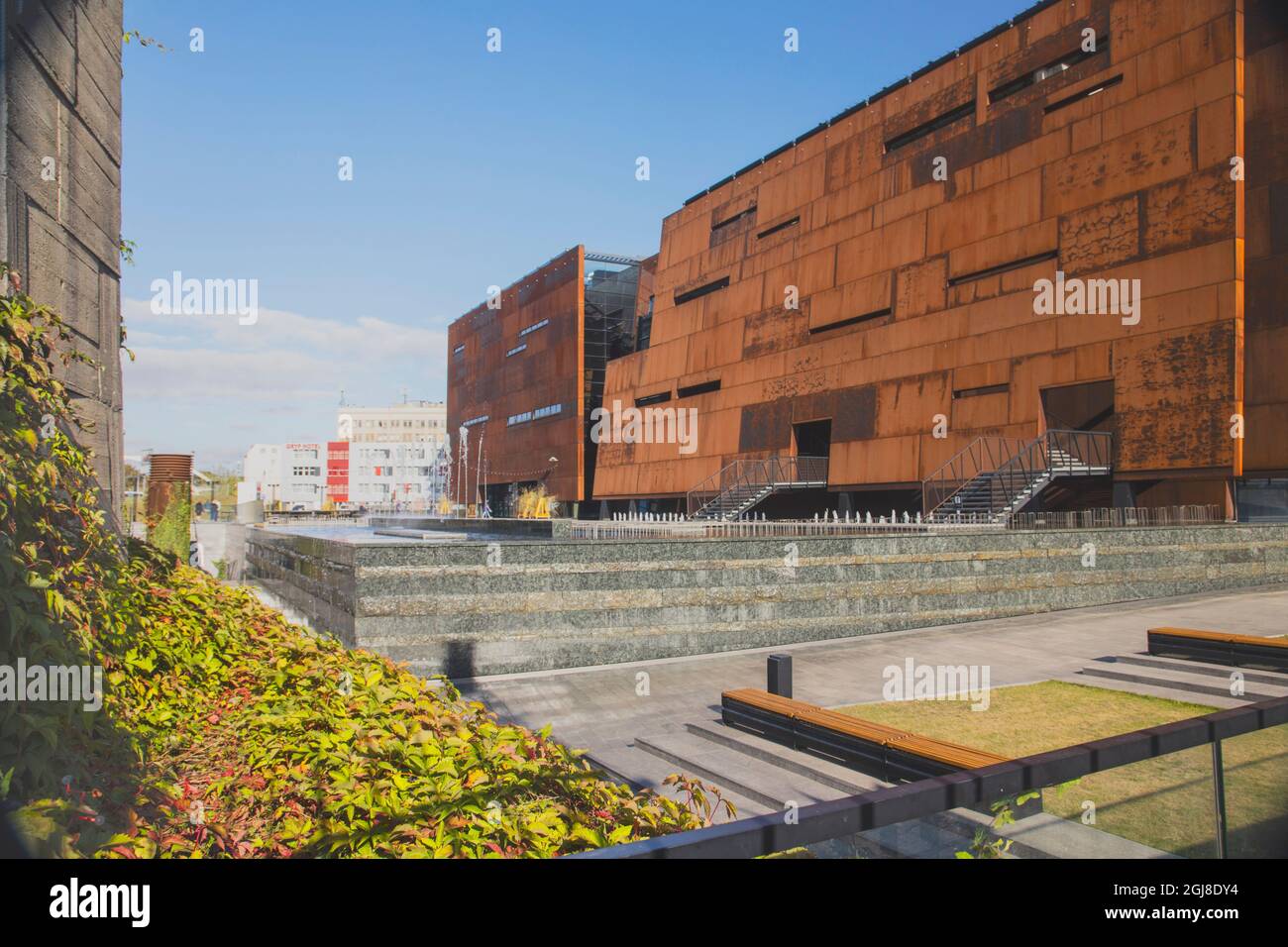 Das Gebäude wurde zwischen 2010-2014 erbaut und widmet sich der Geschichte der Solidaritätsbewegung in Polen. Stockfoto