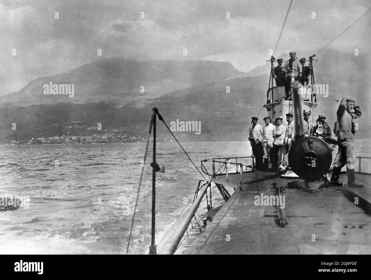 DATEI 1914-1918. Bild aus dem Ersten Weltkrieg. U-Boot U35. Bild fran forsta varldskreget. Provtur med tyska ubaten U 35. Foto:Scanpix Historical/ Kod:1900 Scanpix SCHWEDEN Stockfoto