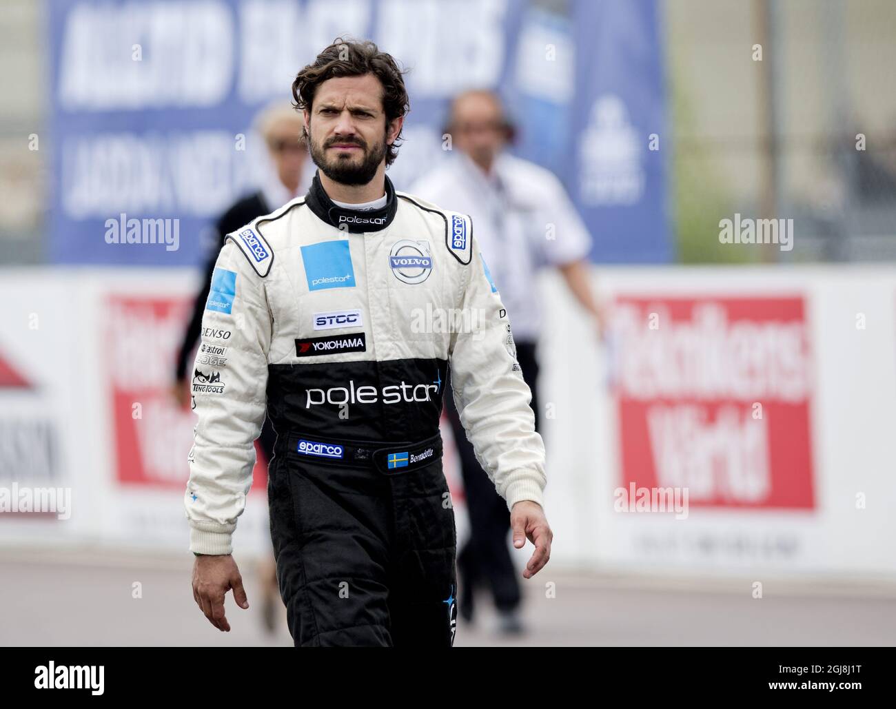 GÖTEBORG 2014-06-07 Prinz Carl Philip scheiterte am 7. Juni 2014 am STCC (Swedish Touring Car Championship) City Race in Göteborg, Schweden. Der Prince-Wagen brach nach einer Runde aus. Foto Adam Ihse / TT / Kod 9200 Stockfoto
