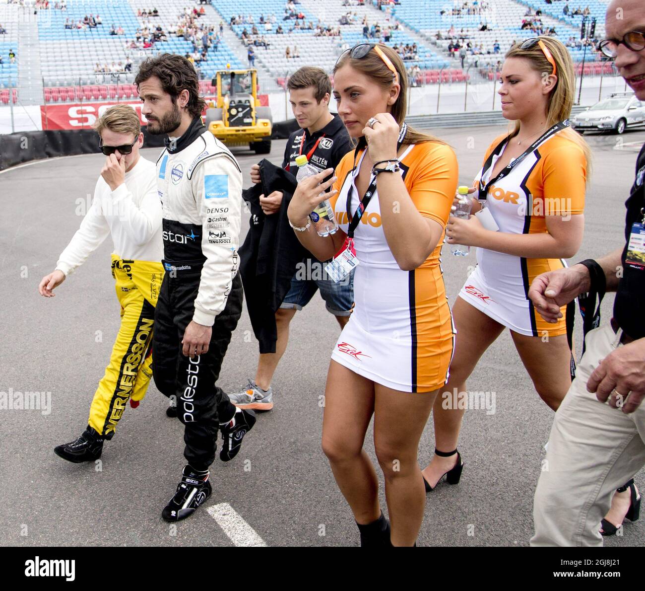 GÖTEBORG 2014-06-07 Prinz Carl Philip scheiterte am 7. Juni 2014 am STCC (Swedish Touring Car Championship) City Race in Göteborg, Schweden. Der Prince-Wagen brach nach einer Runde aus. Foto Adam Ihse / TT / Kod 9200 Stockfoto
