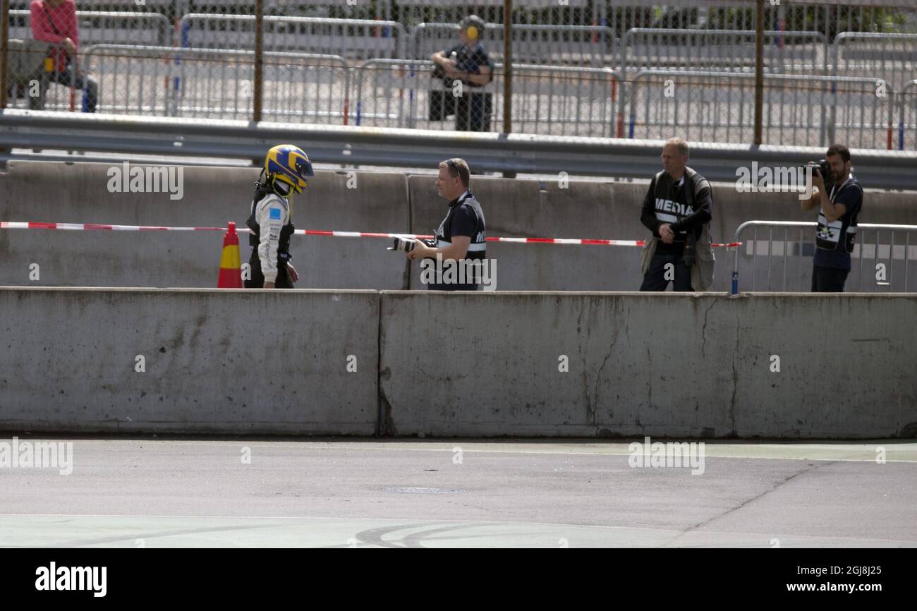 GÖTEBORG 2014-06-07 Prinz Carl Philip scheiterte am 7. Juni 2014 am STCC (Swedish Touring Car Championship) City Race in Göteborg, Schweden. Der Prince-Wagen brach nach einer Runde aus. Foto Adam Ihse / TT / Kod 9200 Stockfoto