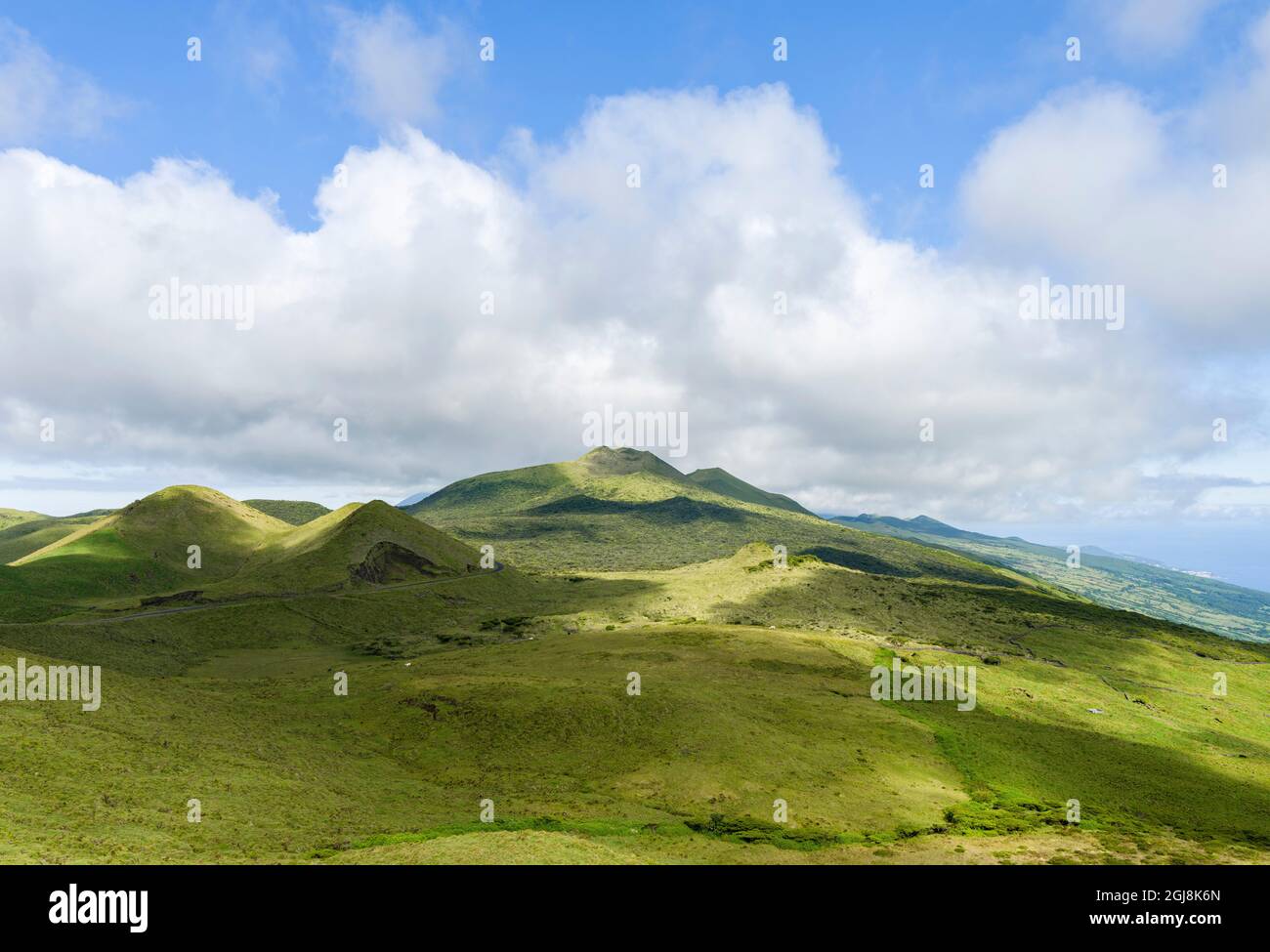 Das östliche Hochland. Pico Island, eine Insel auf den Azoren im Atlantischen Ozean. Die Azoren sind eine autonome Region Portugals. Stockfoto