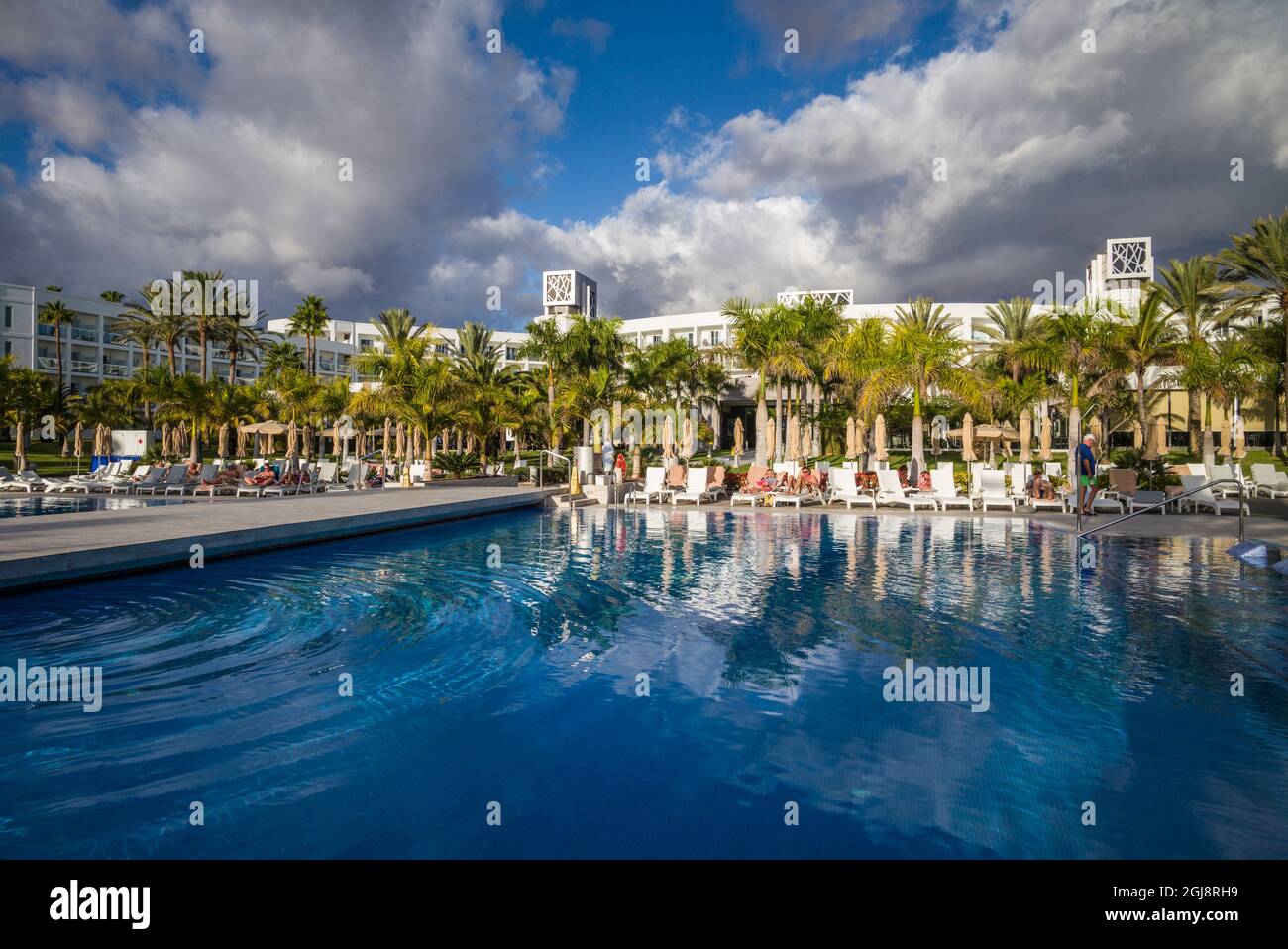 Spanien, Kanarische Inseln, Gran Canaria, Maspalomas, Hotel Riu Palace Meloneras Luxus Hotel, Pool Stockfoto