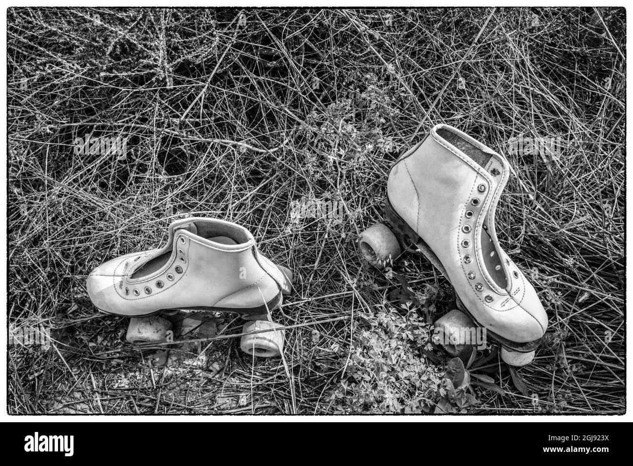 Spanien, Kanarische Inseln, Fuerteventura, Pajara, verlassenen Rollschuhe Stockfoto