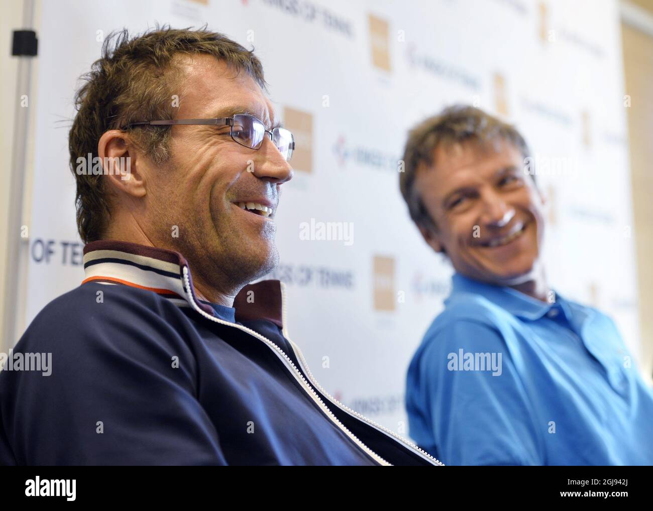 STOCKHOLM 20150317 der australische Pat Cash und der schwedische Mats