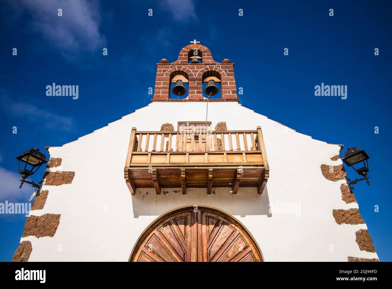 Spanien, Kanarische Inseln, La Palma, Las Tricias, Nuestra Señora del Carmen Kirche Stockfoto