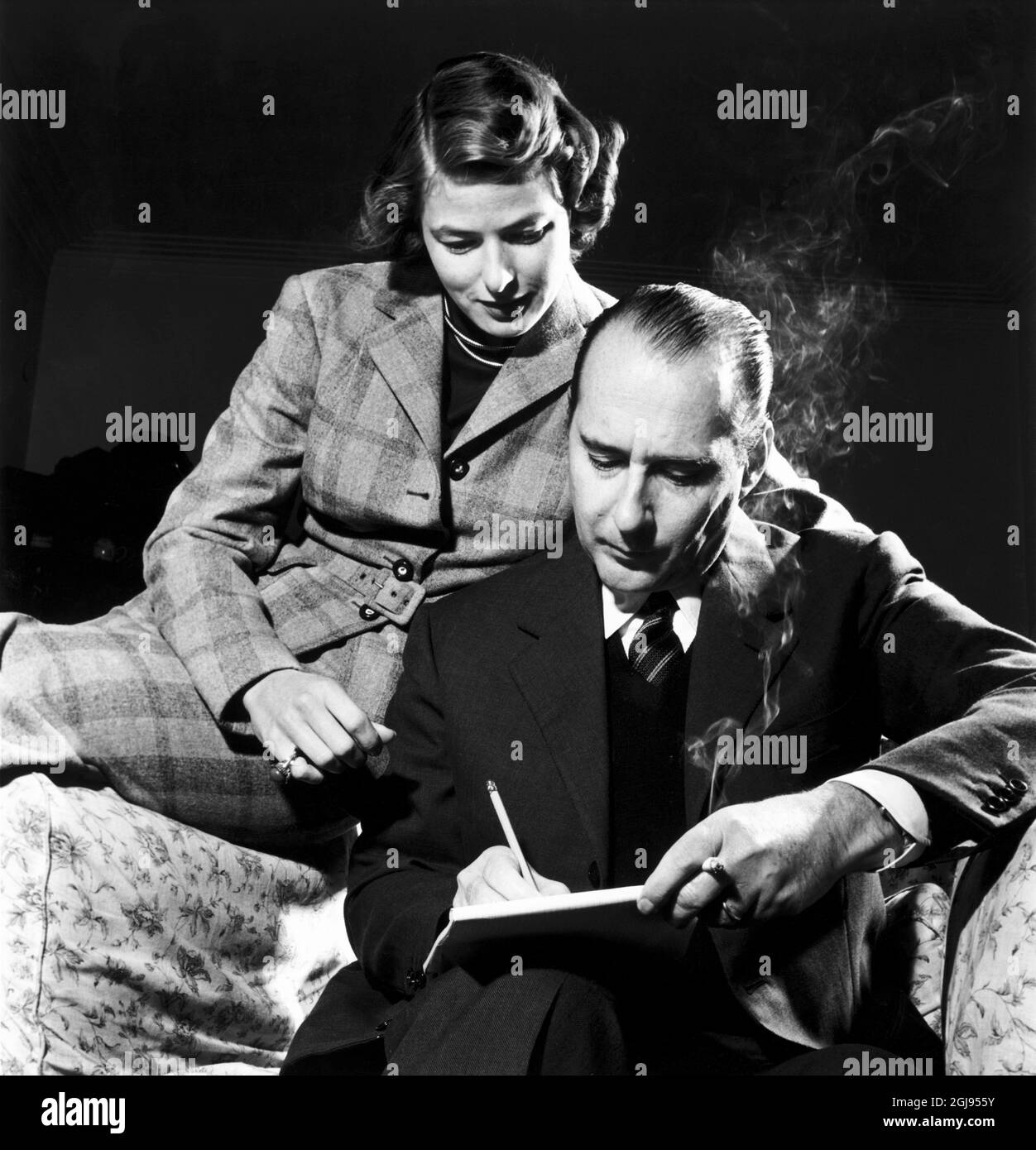 Arkiv 1950 Italienischer Filmregisseur Roberto Rossellini (1906-1977) und Ehefrau von Ingrid Bergman Foto: Lennart Nilsson Kod: 3054 COPYRIGHT SCANPIX SWEDEN Stockfoto