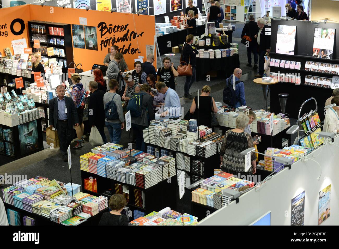 GÖTEBORG 20150924 die Göteborger Buchmesse wurde am 25. September 2015 in Gothemburg, Schweden, eröffnet. Die Messe ist eine 4-tägige Veranstaltung, die auf dem Messegelände theCityÂ´s stattfindet. Ungarn ist Ehrengast. Foto: Fredrik Sandberg/TT kod 10080 Stockfoto