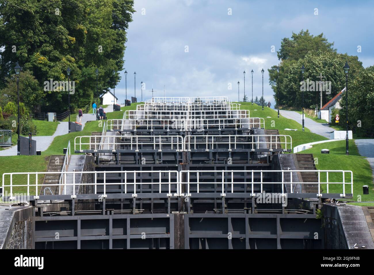 Neptuns Treppe, eine Reihe von Schleusen entlang des Caledonian Canal, Schottland. Stockfoto