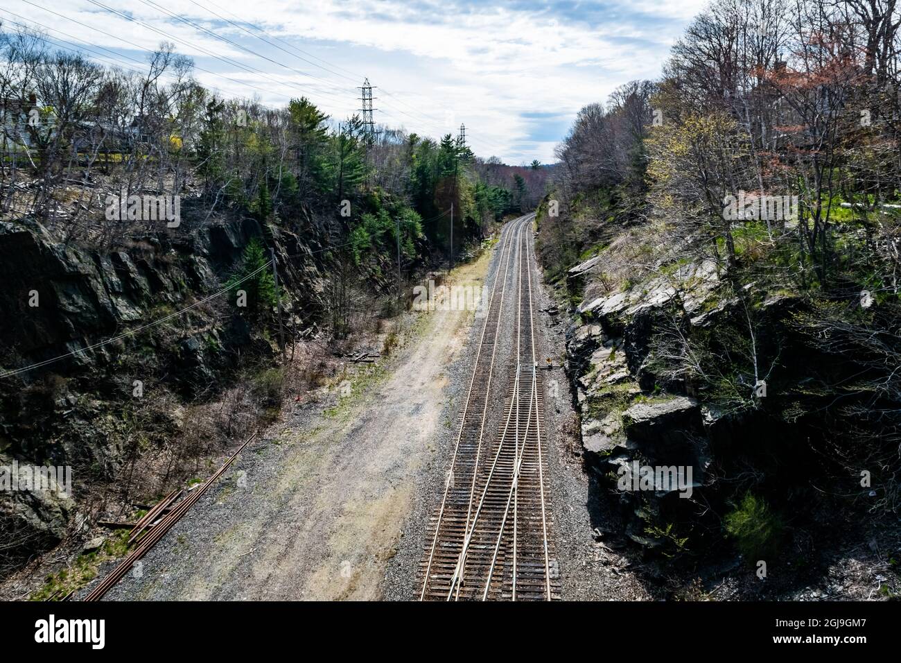Bahngleise der Canadian National Railway in halifax Nova scotia kanada Stockfoto