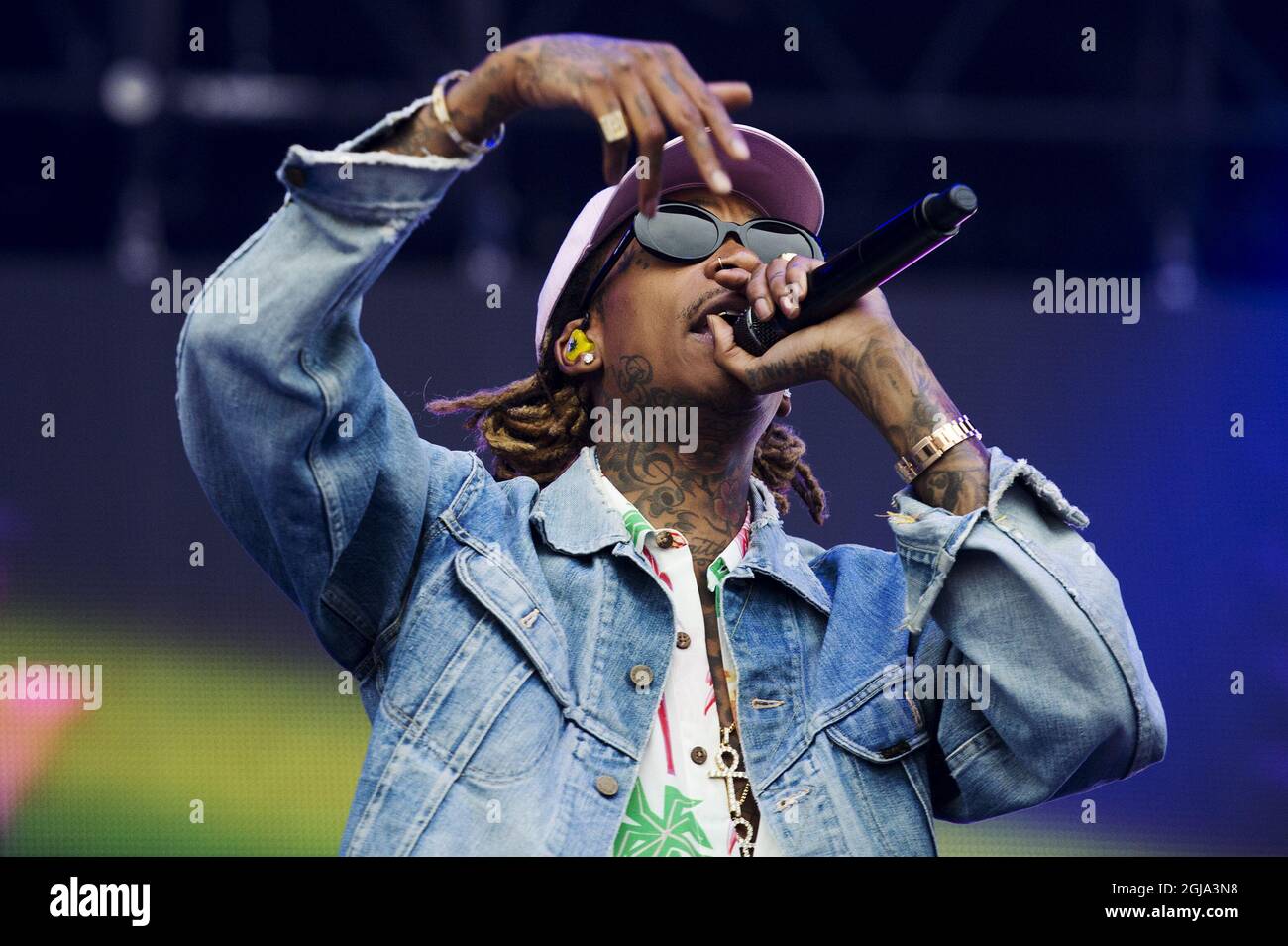 NORRKOPING 2016-07-02 Whiz Khalifa auf der Bühne beim Bravalla Festival in Norrkoping, Schweden, 02. Juli 2016. Foto: Izabelle Nordfjell / TT Code 11460 Stockfoto