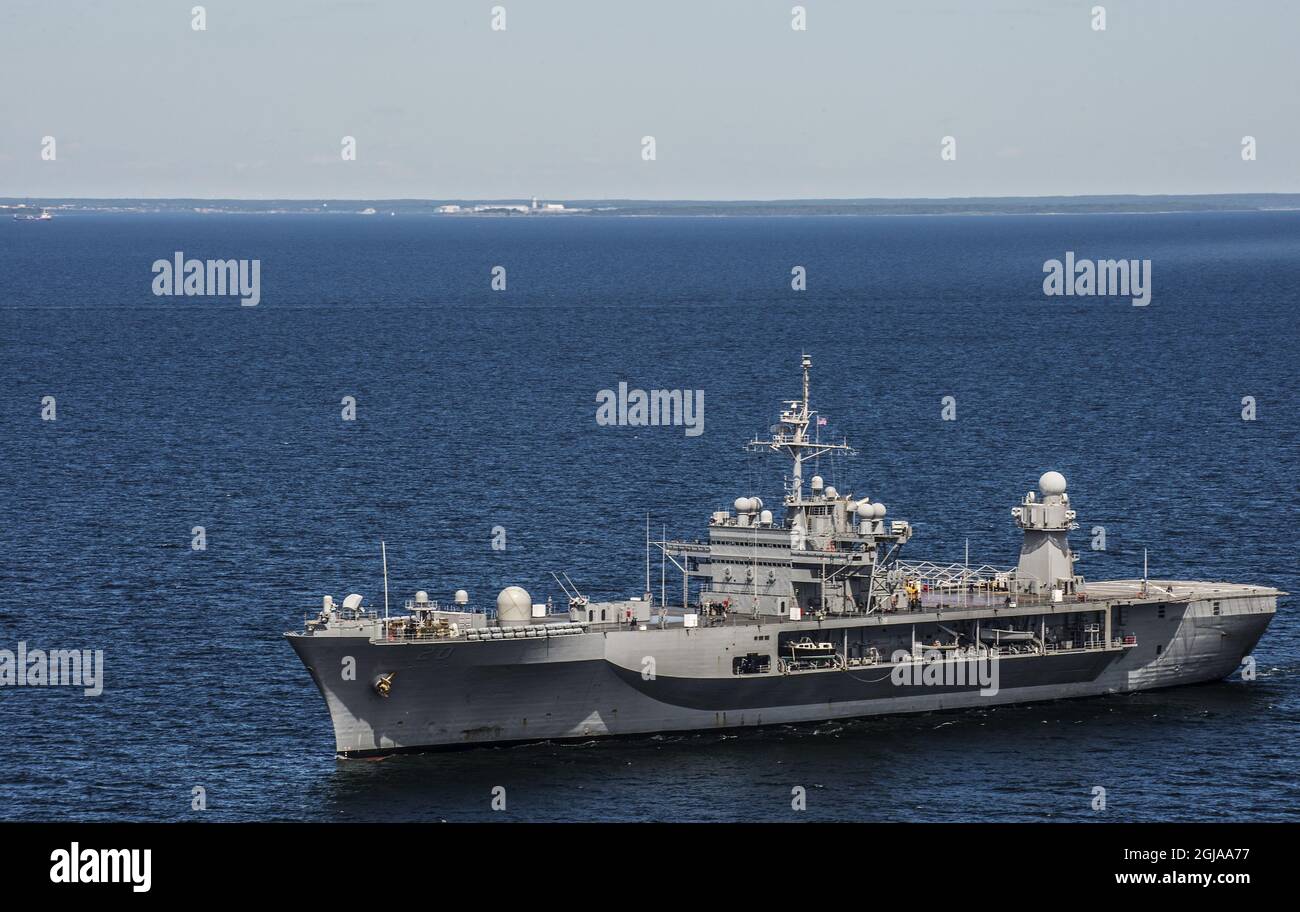 OSTSEE 2014-06-09 USS Mount Whitney Foto: Yvonne Asell / SVD / TT / Kod 30202 Marine, Schiffe, Kriegsschiffe, Marine, Wasser, Ozeane Boote. Stockfoto