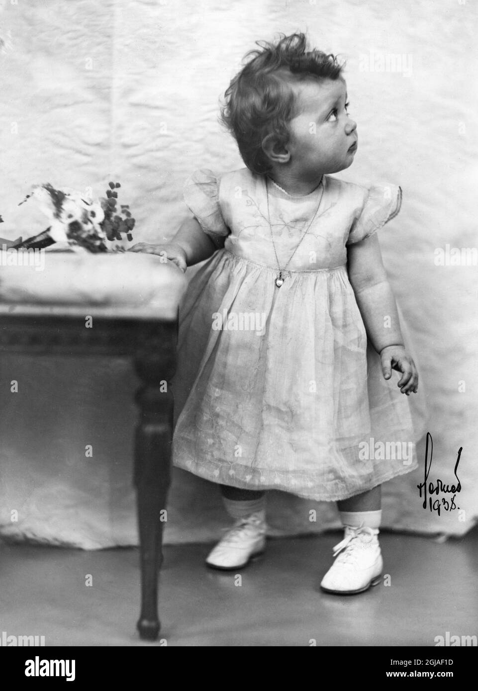 ARKIV HAGA 19380119. Prinzessin Birgitta von Schweden ein Jahr alt Foto: B. Movin-Hermes / TT / Kod: 10035 *** PFLICHTFELD: Movin Hermes Stockfoto