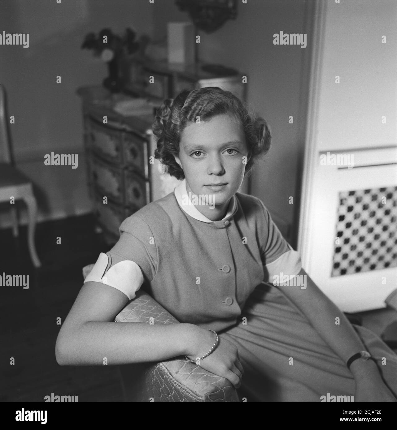 ARKIV 1950. Prinzessin Birgitta 13 Jahre alt Foto: Lennart Nilsson / SCANPIX / Kod: 3054 Stockfoto