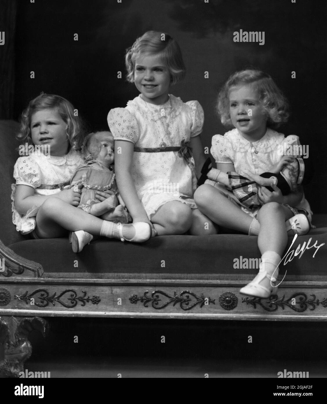ARKIV 1940. Von links Prinzessin, DÃ©sirÃ©e, Prinzessin Margaretha und Prinzessin Birgitta von Schweden Foto: Jaeger / Bonnierarkivet / TT / Kod: 3001 Stockfoto