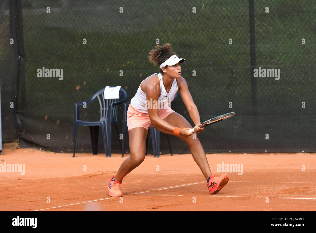 Mayar Sherif gewinnt Spiel gegen Katarzyna Kawa Liqui Moly Open WTA Tennis Turnier Karlsruhe TC Rüppurr 9.September 2021 Stockfoto