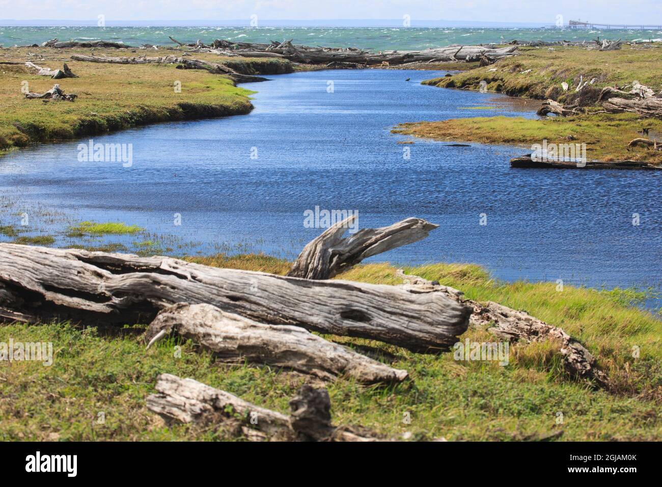 Otway Sound ist ein Einlass des Pazifischen Ozeans an der Küste von Südchile. Stockfoto