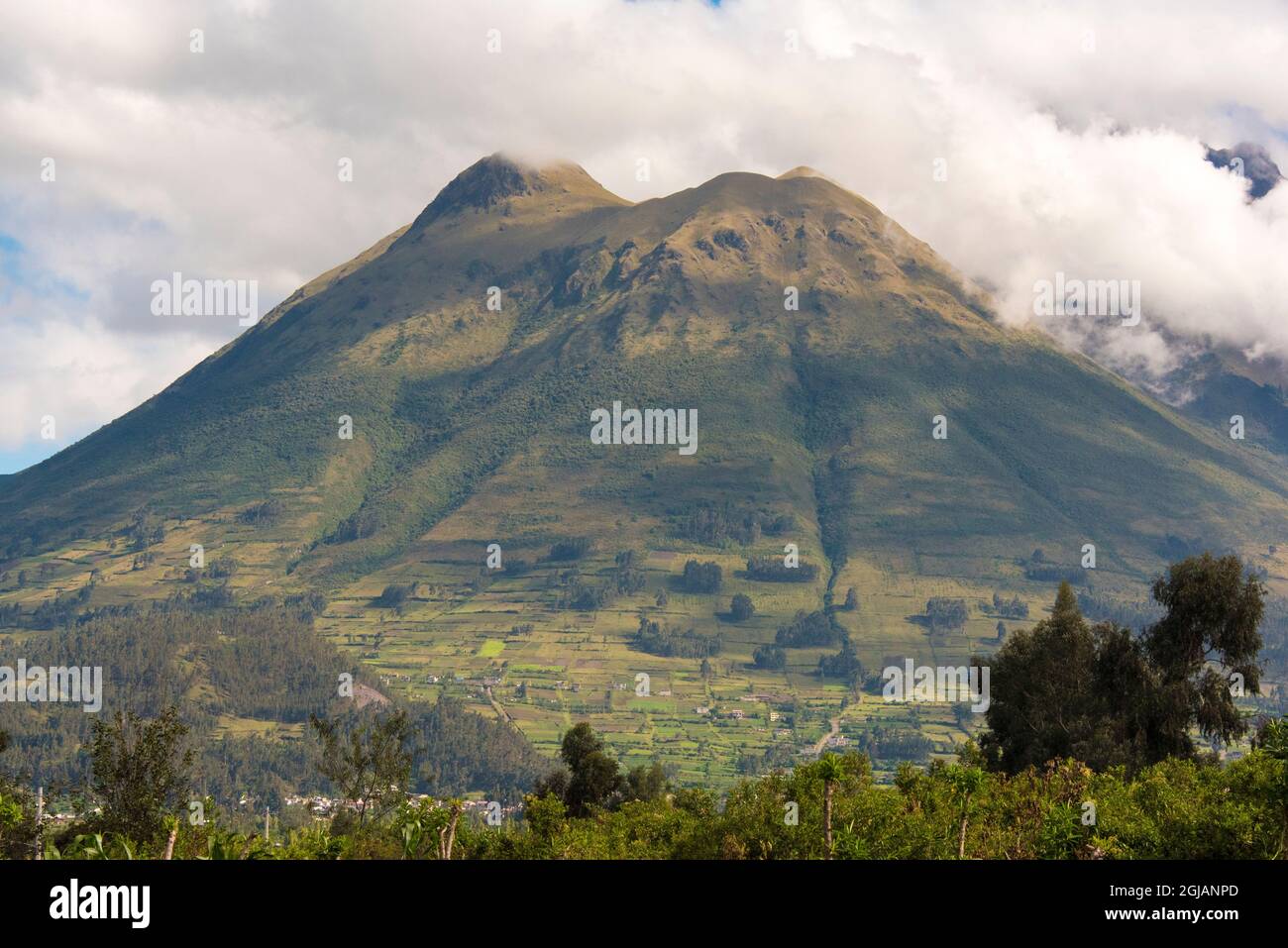 Ecuador. Inter-Andental Mount Imbabura. Vulkanische Asche macht Boden gut für die Landwirtschaft Stockfoto