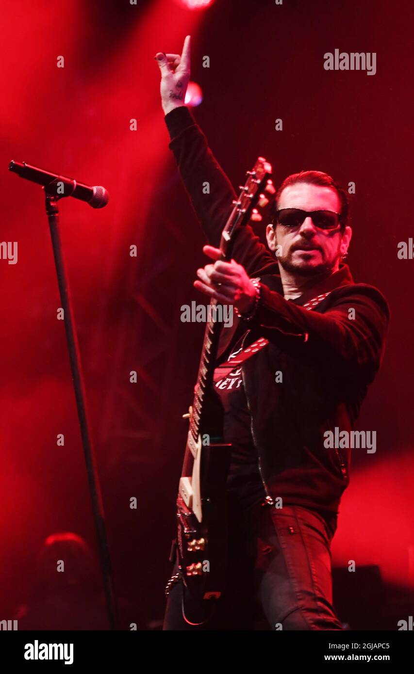 NORJE 20170607 Ricky Warwick Frontmann der Black Star Riders tritt am Mittwoch am ersten Tag des "Sweden Rock Festivals" in Norje Schweden auf. Foto: Fredrik Sandberg / TT / kod 10080 swedenrock2017 Stockfoto