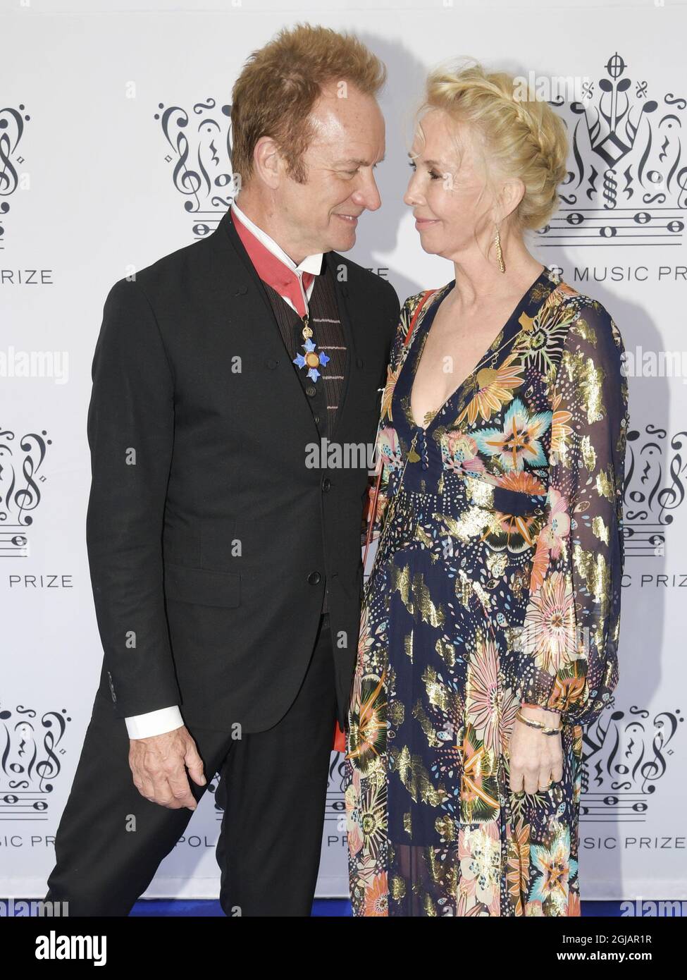 STOCKHOLM 2017-06-15 Polar Music Prize Sting und seine Frau Trudie Styler bei den Polar Music Prize Awards am 15. Juni 2017 in Konserthuset in Stockholm, Schweden. Foto: Anders Wiklund / TT / kod 10040 Stockfoto