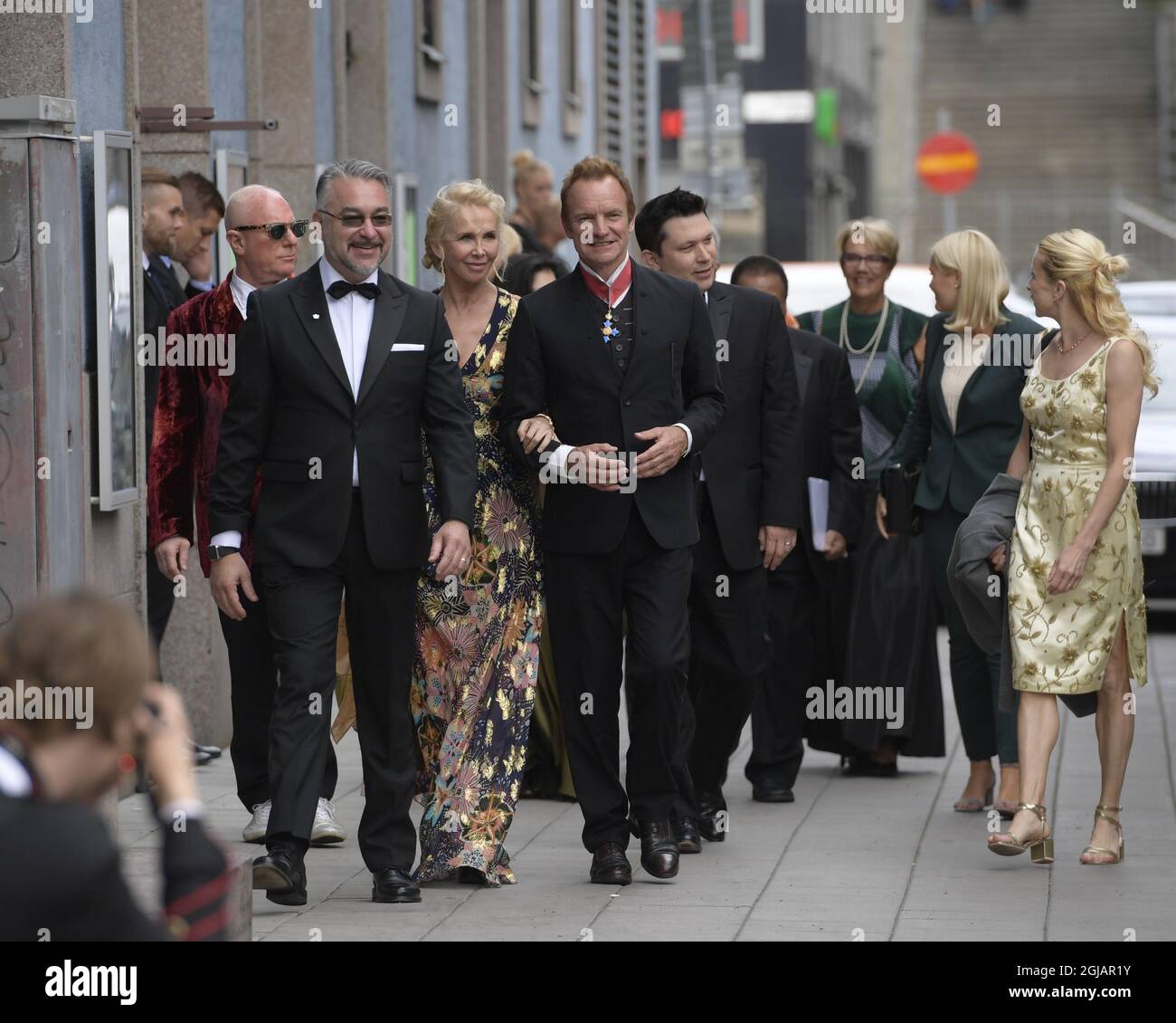 STOCKHOLM 2017-06-15 Polar Music Prize Sting und seine Frau Trudie Styler bei den Polar Music Prize Awards am 15. Juni 2017 in Konserthuset in Stockholm, Schweden. Foto: Anders Wiklund / TT / kod 10040 Stockfoto