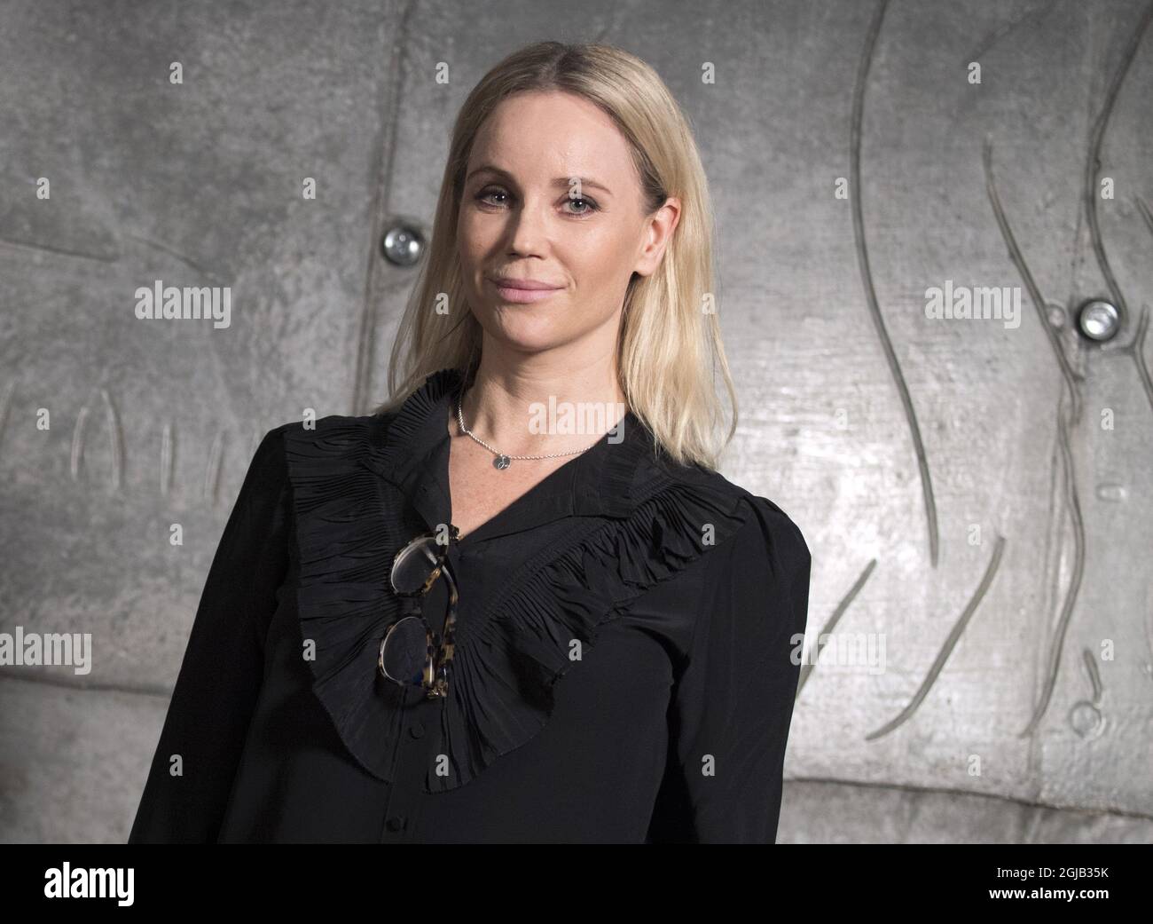 KOPENHAGEN 2017-12-06 die Schauspielerin Sofia Helin wird vor Beginn der vierten Staffel der dänisch-schwedischen Fernsehserie „Bron 4“ (die Brücke) in Kopenhagen bei einem Pressegespräch gesehen. Dänemark am Mittwoch. Foto: Johan Nilsson / TT / Kod 50090 Stockfoto