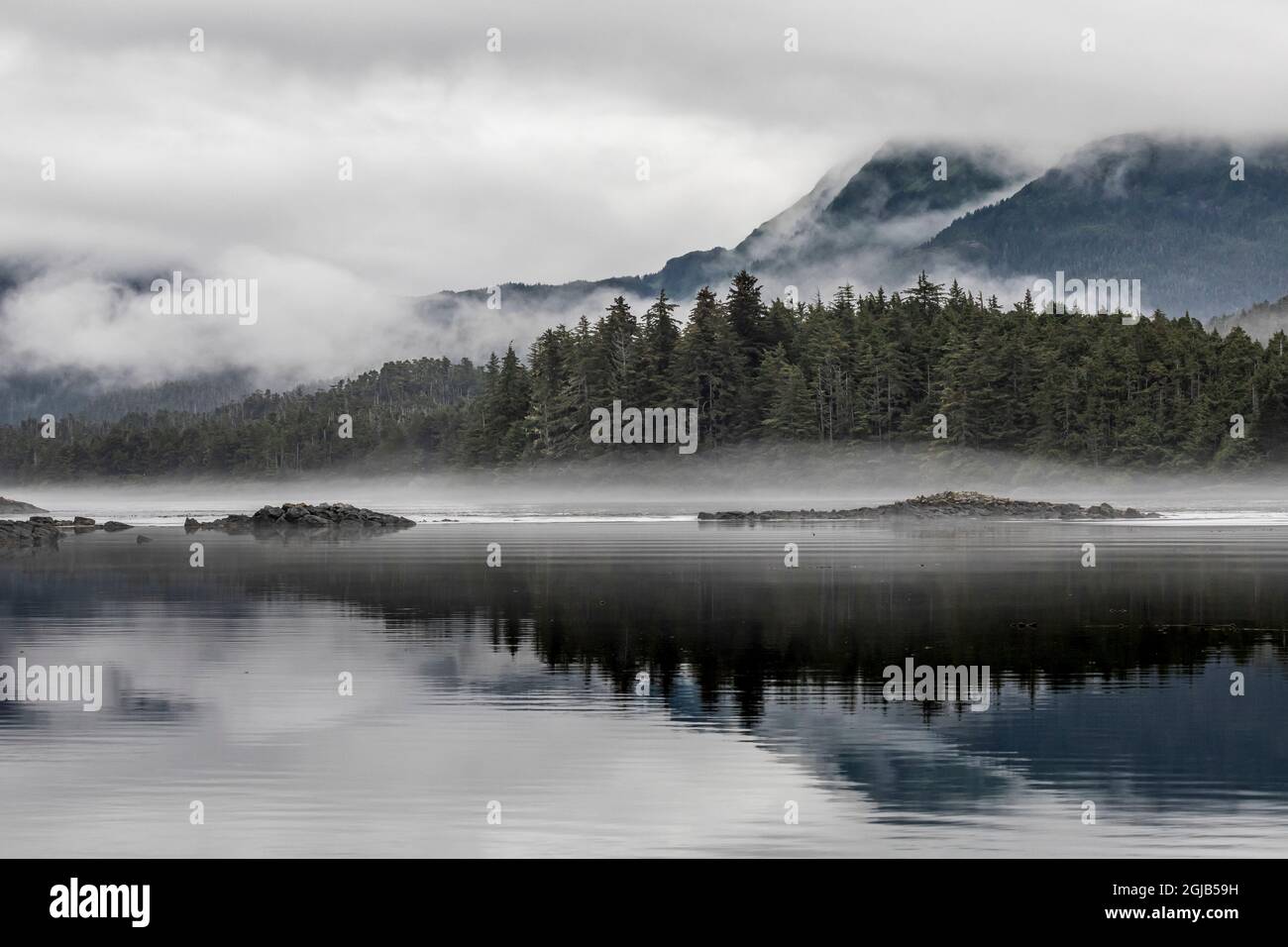 USA, Alaska, Tongass National Forest. Reflections in Mirror Harbor. Kredit als: Don Paulson / Jaynes Gallery / DanitaDelimont.com Stockfoto
