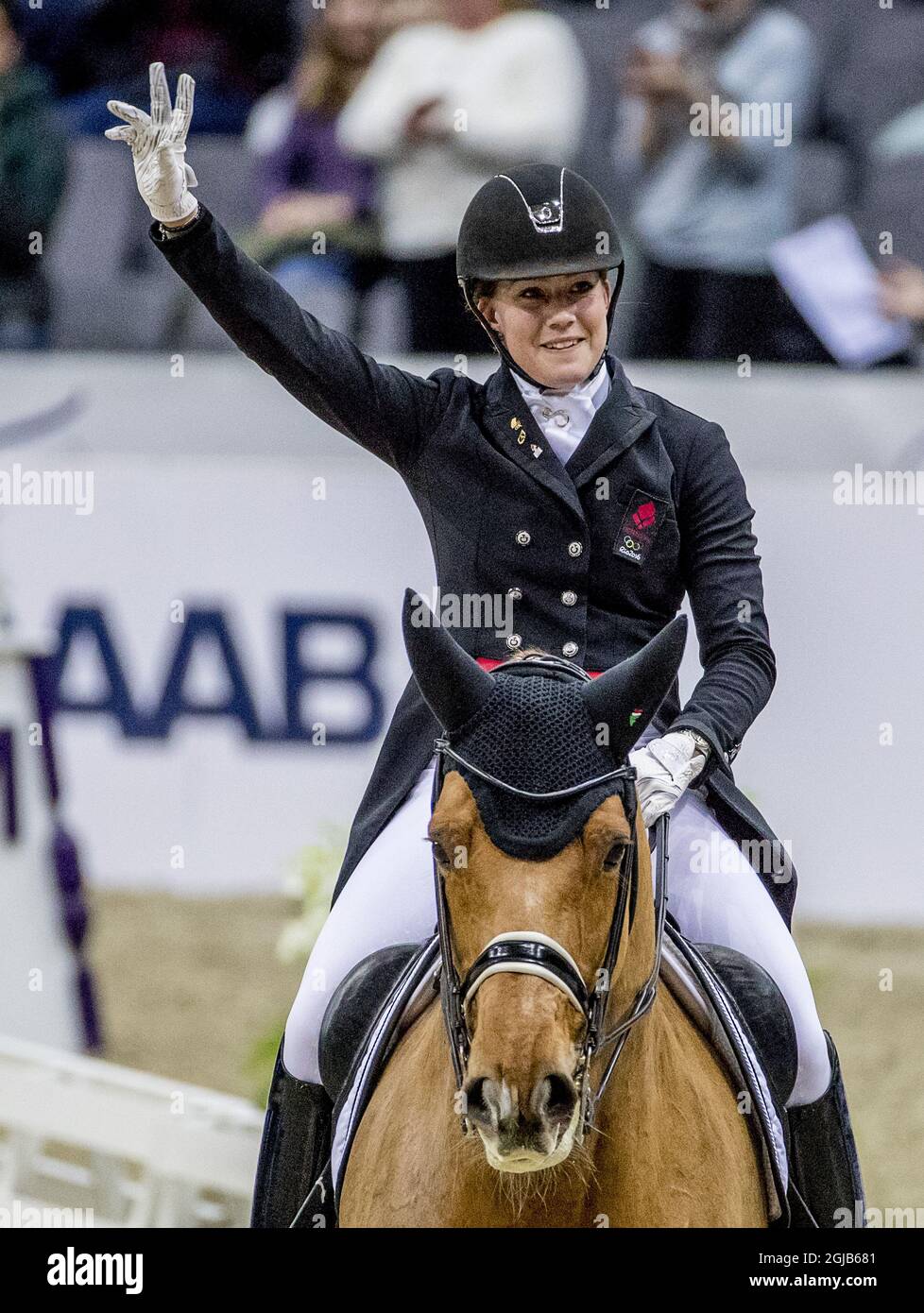 Die dänische Chathhrine Dufour auf Atterupgaards Cassidy gewann den FEI World Cup Dressage Freestyle während der Göteborg Horse Show im Scandinavium in Gotheburg, Schweden, am 23. Februar 2018. Foto Adam Ihse / TT / Kod 9200 Stockfoto