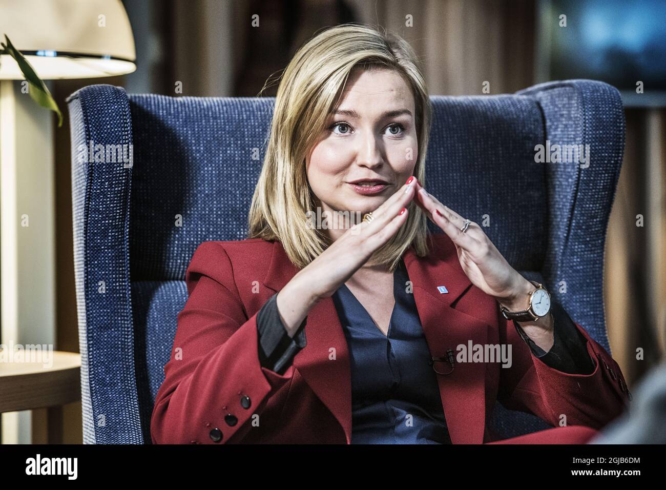 2018-01-18 Ebba Busch Thor, Vorsitzender der Christlich-Demokratischen Partei Schwedens, Kristdemokraterna Foto: Tomas Oneborg / Code 30142 Stockfoto