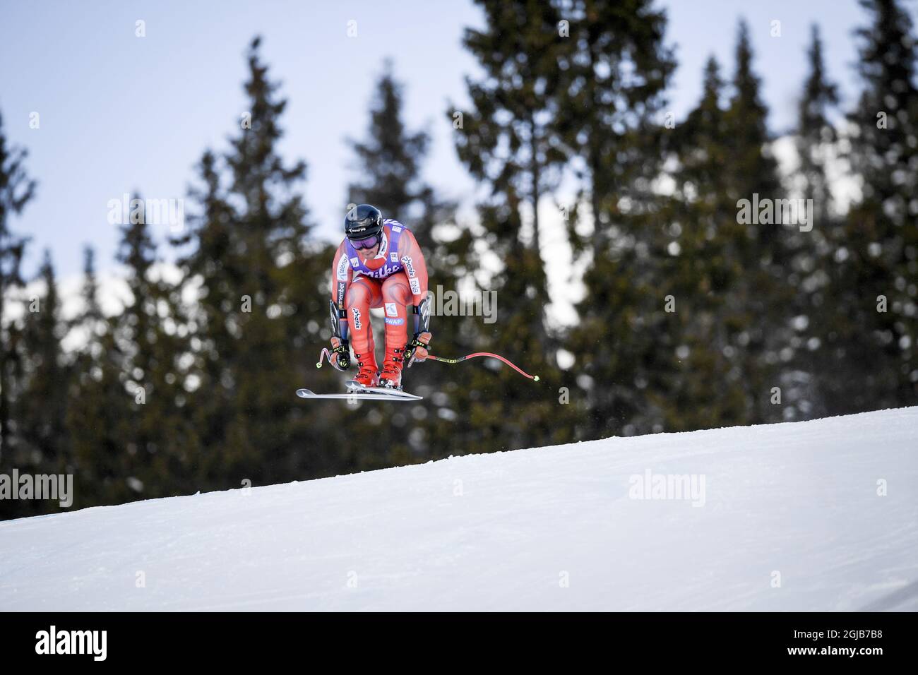 Christof Innerhofer aus Italien beim Super G-Finale der Herren beim FIS Alpinen Ski-Weltcup in Are, Schweden, am 15. März 2018 in Aktion. Pto: Pontus Lundahl / TT / 10050 Stockfoto