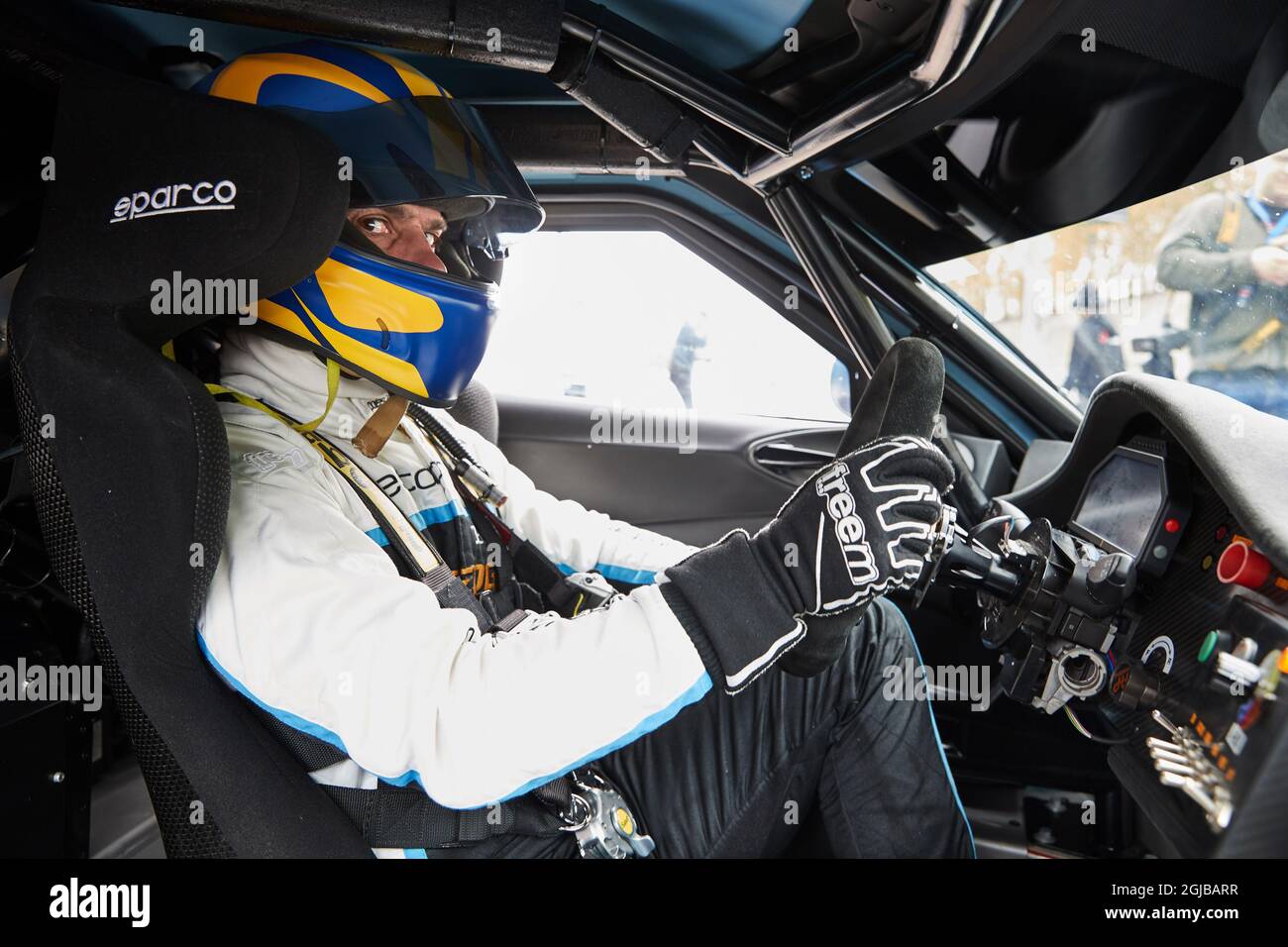 KAGEROD 20180504 Prinz Carl Philip in seinem Lotus Evora GT4 während der Qualifikation beim schwedischen GT-Autorennen in Ring Knutstorp, Schweden. Foto: Andreas Hillergren / TT / kod 10600 Stockfoto