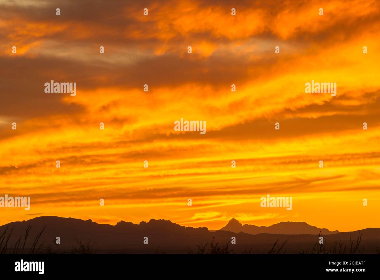 USA, Arizona, Santa Cruz County. Santa Rita Mountains bei Sonnenuntergang. Kredit als: Cathy & Gordon Illg / Jaynes Gallery / DanitaDelimont.com Stockfoto
