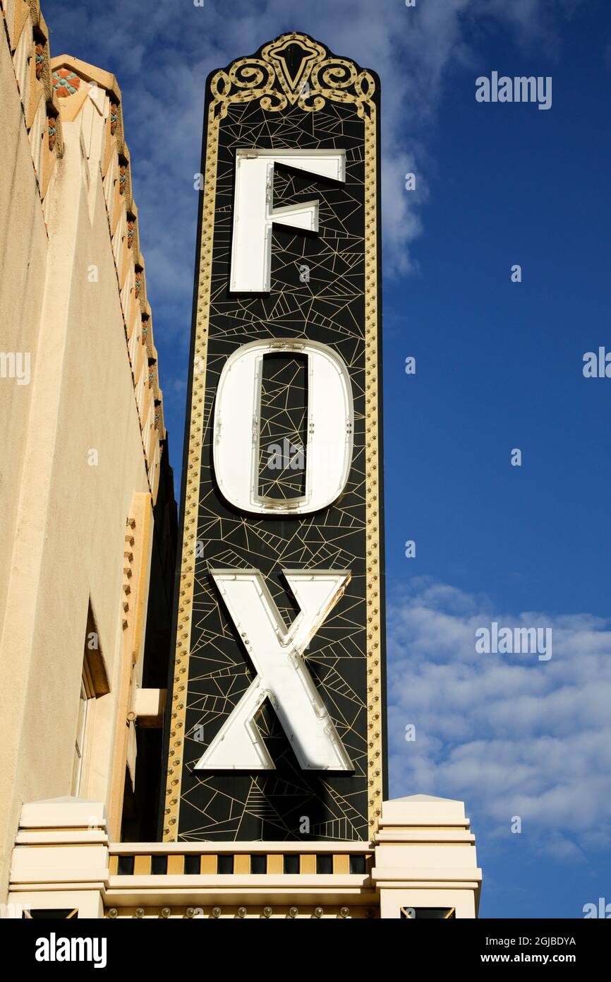 Tucson, Arizona. Vintage-Schild für das Fox Theatre. (Nur Für Redaktionelle Zwecke) Stockfoto