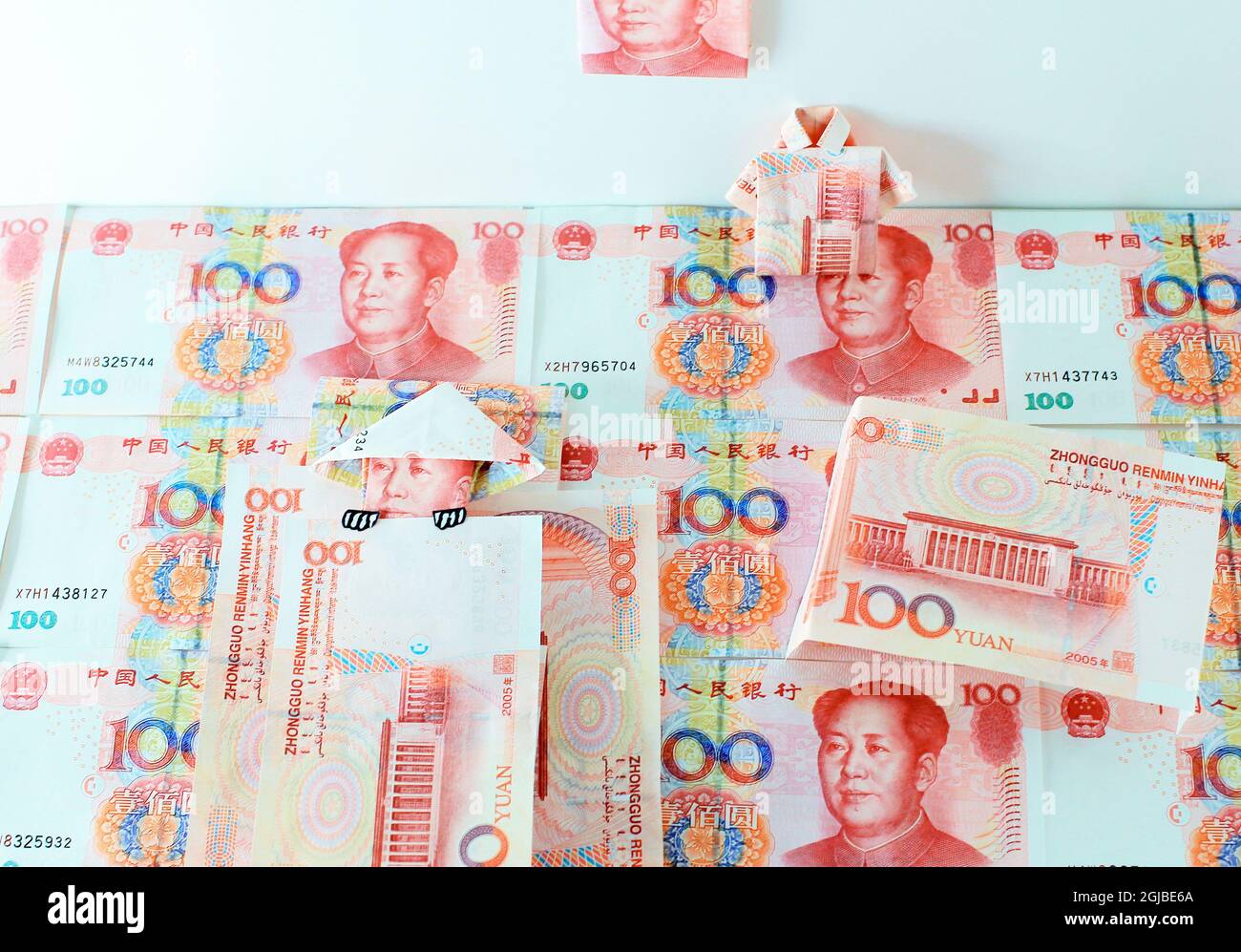 mao einhundert Dollar Hauskredit Stockfoto